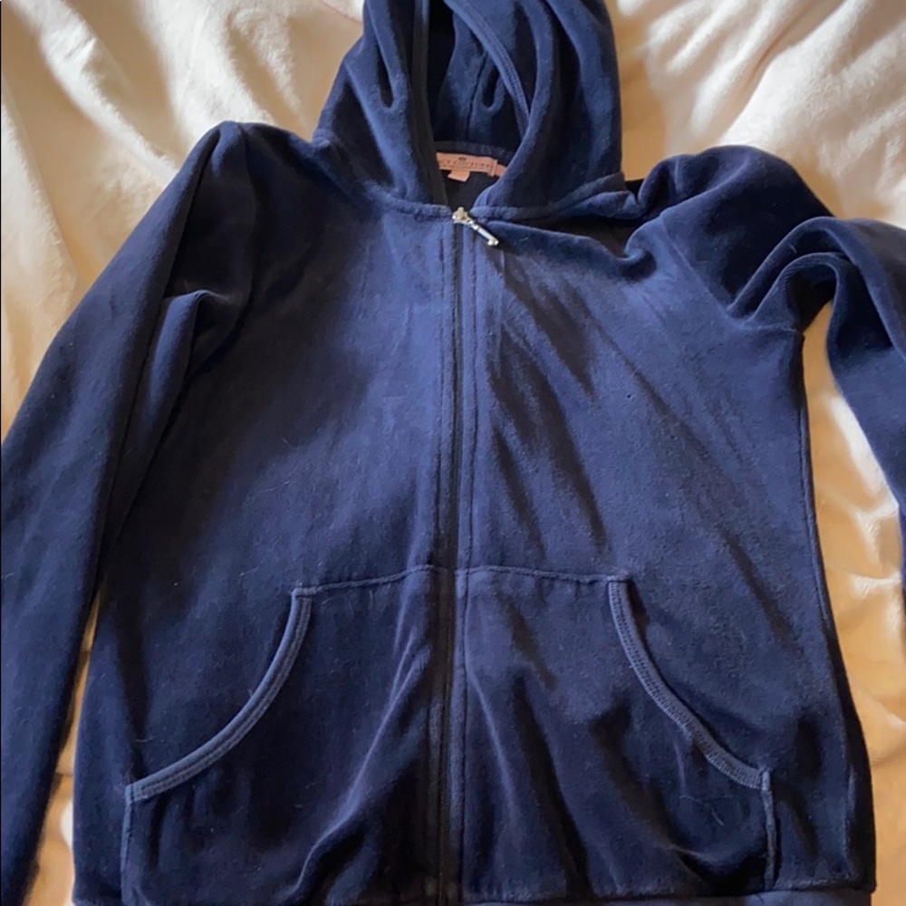 Juicy couture velour navy zip up kids size 14